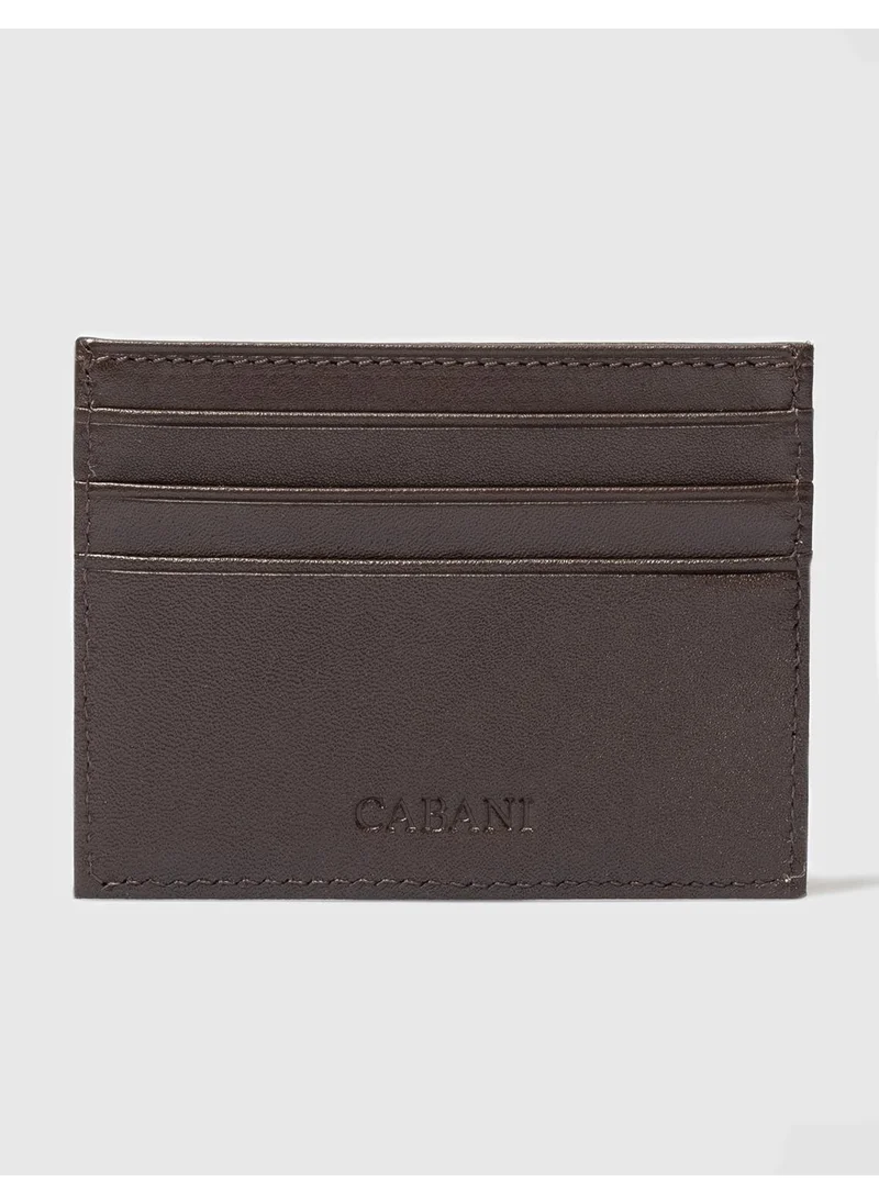 Cabani Men's Genuine Leather Brown Card Holder