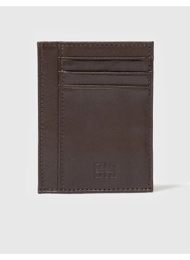 Cabani Men's Genuine Leather Brown Card Holder