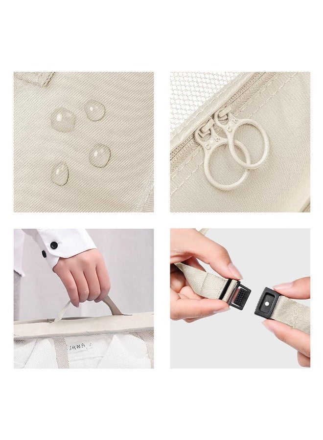 NXT Travel Luggage Packing Organizers Set with Toiletry Bag, 7 Pieces, Beige - Image 3