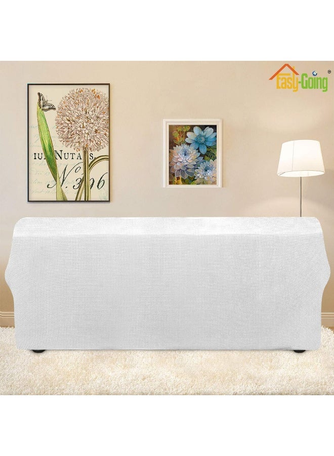 Easy-Going EasyGoing Stretch Sofa Slipcover 1Piece Sofa Cover Furniture Protector Couch Soft with Elastic Bottom for Kids Polyester Spandex Jacquard Fabric Small Checks Sofa Snow White - Image 3