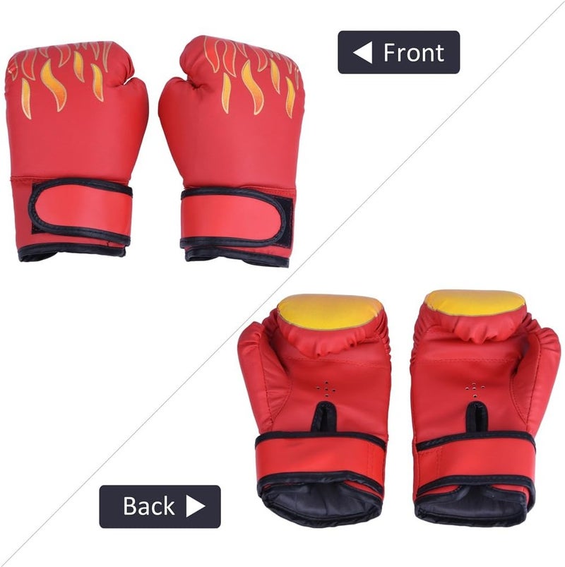 comfrt Kids Boxing Gloves, PU Muay Thai Sparring Training Glove Kickboxing Gloves for Age 7-13 Years (Color : Red) Boxing Supplies - Image 4