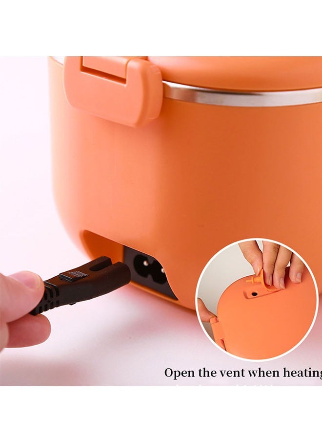 Arabest - 1.0L Heated Electric Lunch Box Car Truck Food Warmer Food Grade 304 Stainless Steel Container Portable Lunch Heater Bento Box Orange - Image 1