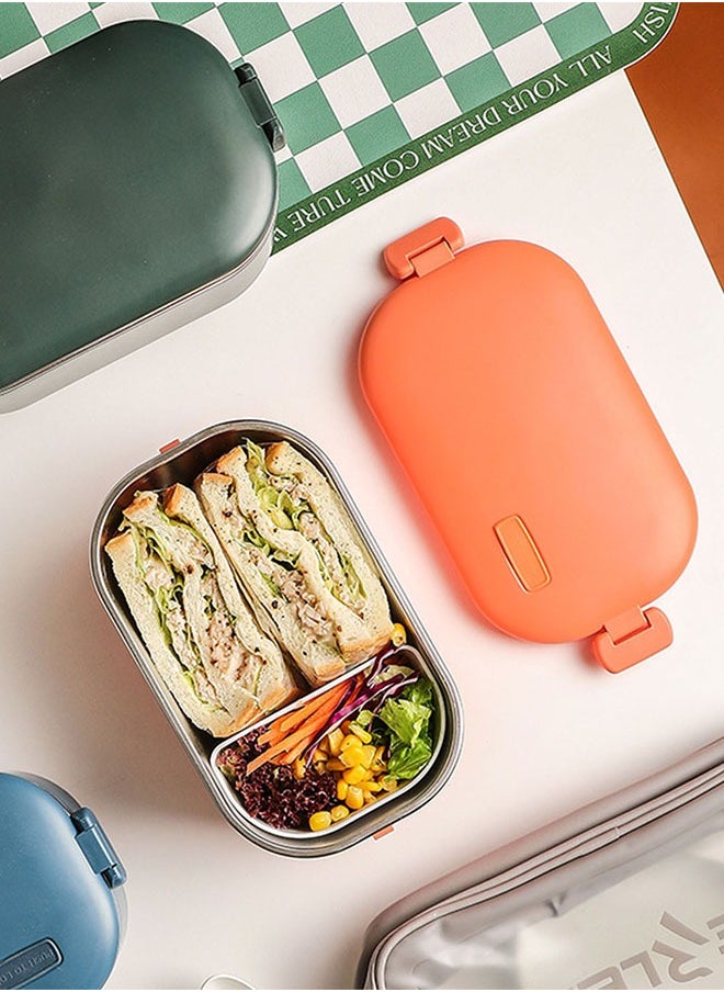 Arabest - 1.0L Heated Electric Lunch Box Car Truck Food Warmer Food Grade 304 Stainless Steel Container Portable Lunch Heater Bento Box Orange - Image 1