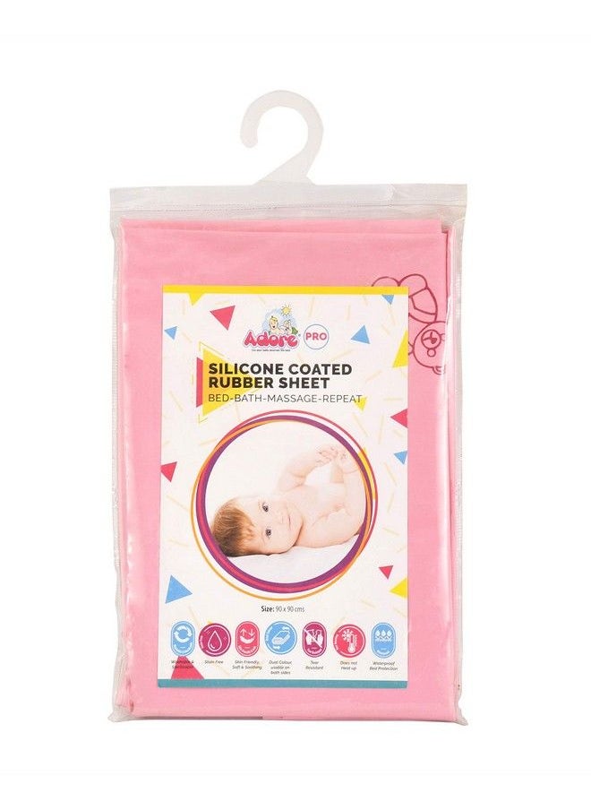 Adore Baby Care Extra Absorbent Dry Sheet Bed Protector With Silicon Coated Rubber Sheetpink (90 X 90 Cms)  - Image 2