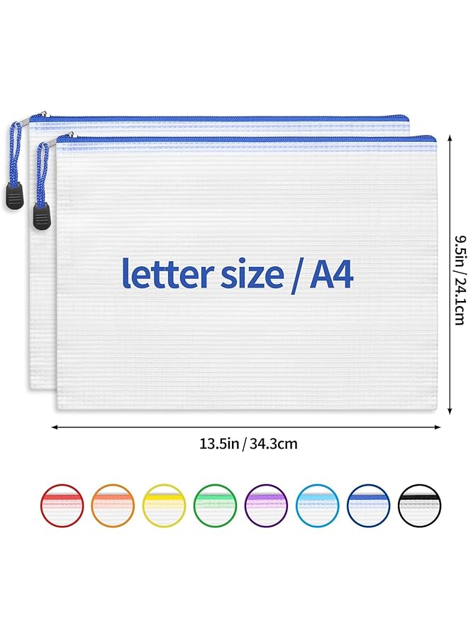 erorex 24 Pack Mesh Zipper Pouch Bags Zipper File Puzzle Bag For Organizing Storage Letter Size A4 Size Zipper File Bags For School Board Games And Office Supplies Random Color 29 X 21 Cm  - Image 2