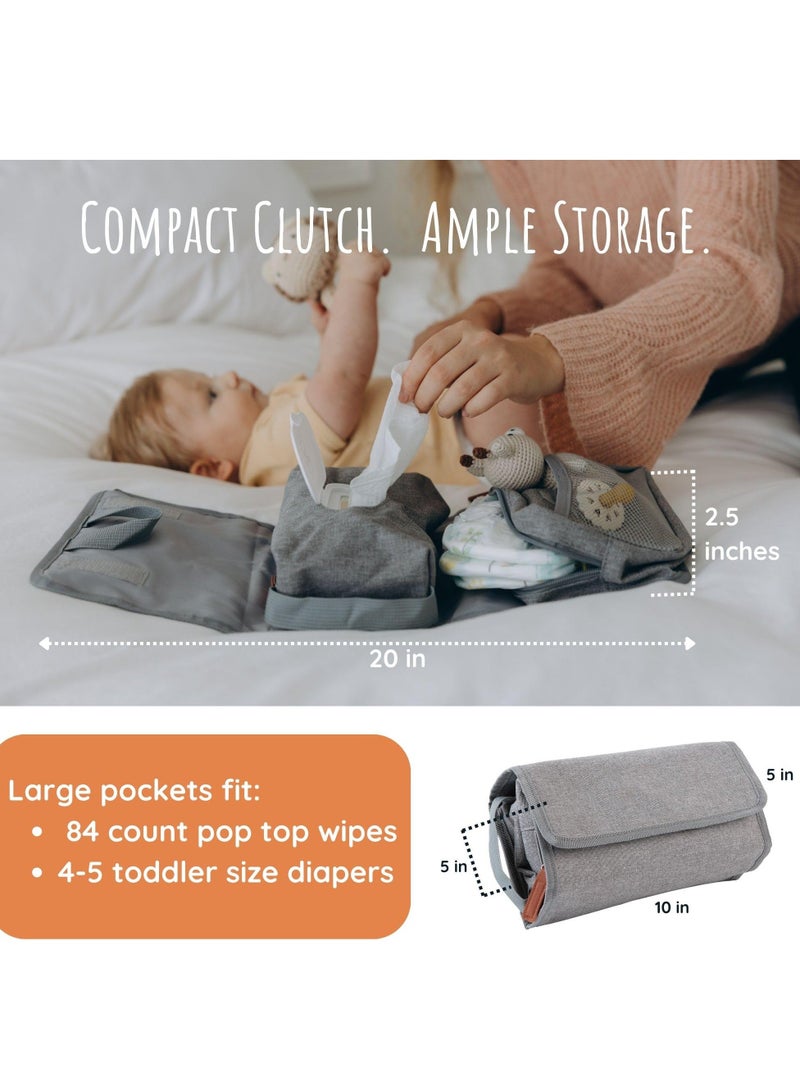 Diaper Clutch Trifold Compact Diaper Bag and Hanging Baby Toiletry Bag Portable Handheld Baby Diaper Changing Kit - Image 5