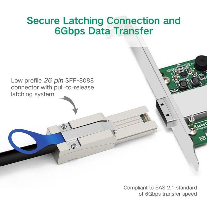 Chenyang SFF-8088 to SFF-8088 Cable,Mini SAS SFF-8088 26Pin 4X 4 Lane Data Disk Raid Multilane External Extension Cable 6Gbps - Image 4