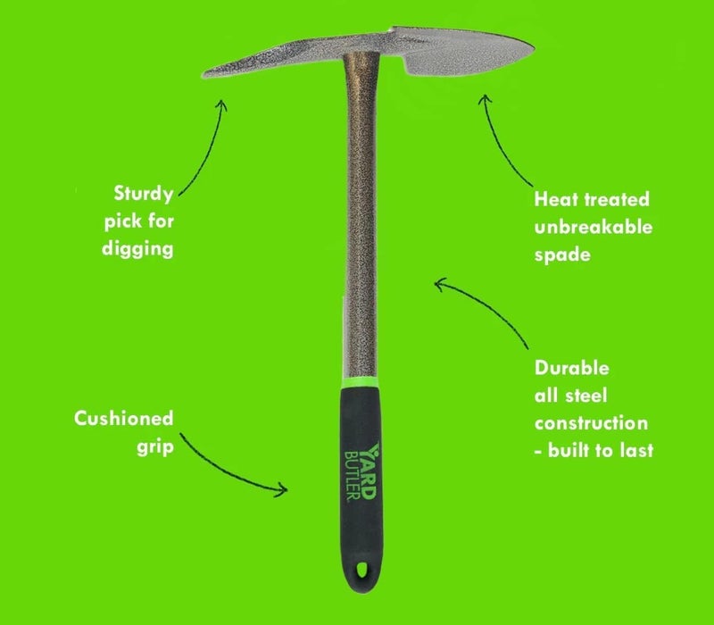 Yard Butler Terra Garden Hand Tools - Weeding Hand Tiller Tool for Efficient Gardening - Weed Remover Tool for Lawn & Garden Care - Durable Gardening Accessory, Planter - Image 1