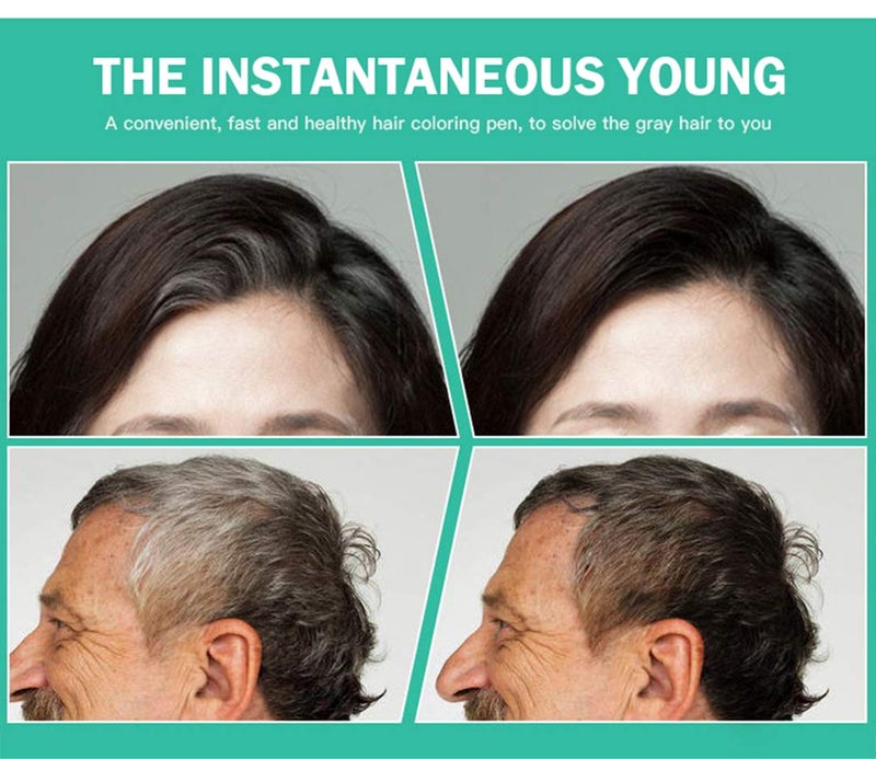 Magic gowwim Root Touch Up Semi-permanent Hair Dye Pen to Cover Gray Hair Roots (Black) - Image 4