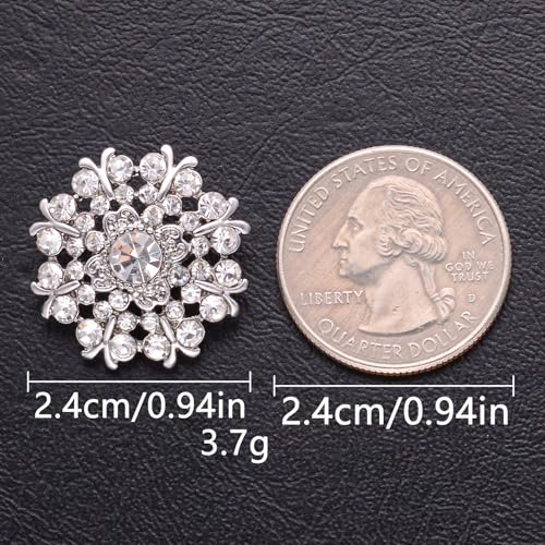 DYEESP 10PCS Rhinestone Buttons Crystal Diamond Buttons Accessory Embellishments for DIY Jewelry Crafts, Wedding Party Bridal Bouquet Clothes Hat Decoration (Clear-5) - Image 3