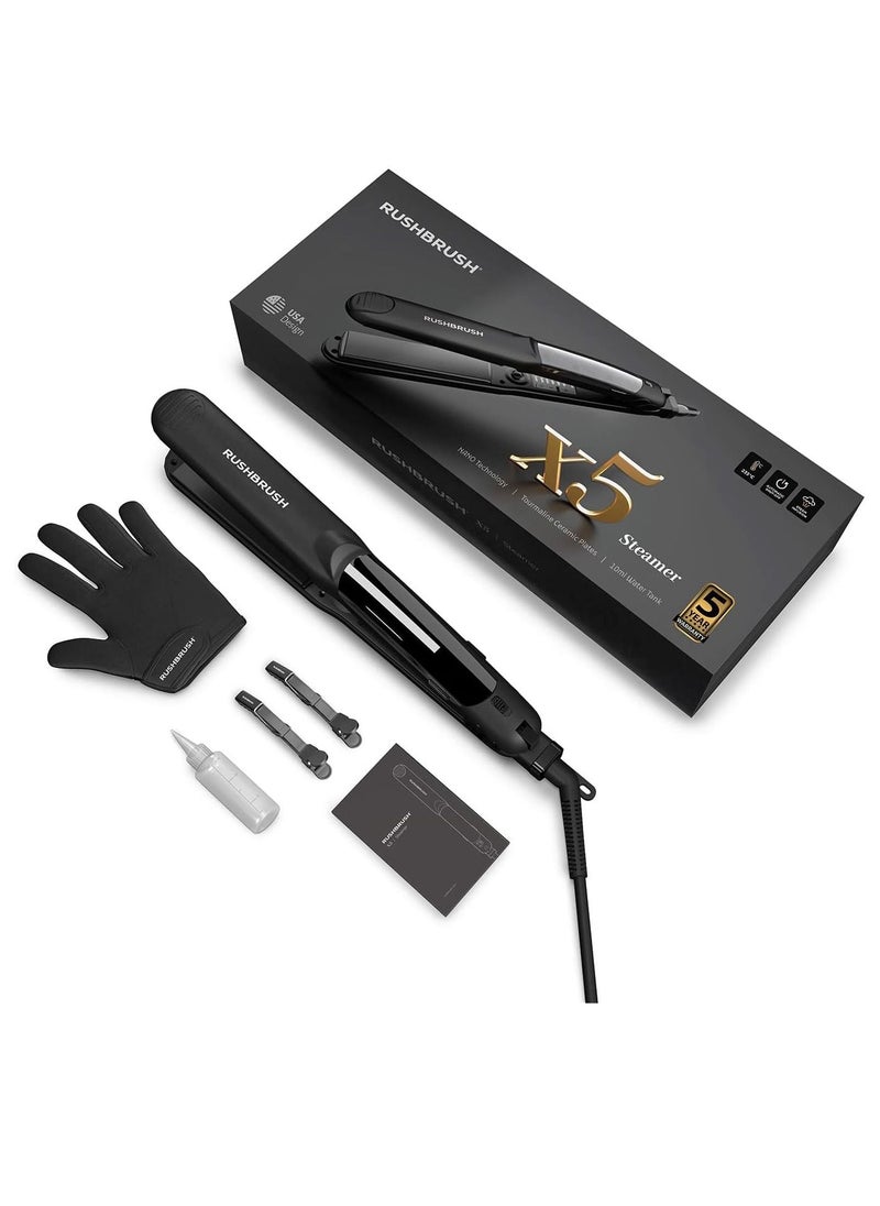 Rush Brush - X5 Steamer Black, Steamer, Tourmaline, 235C, 6 Heat Level, Nano tech - Image 1