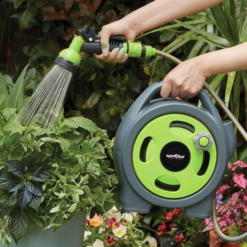 Neptune Simplify Farming Mini Garden Hose Reel Portable and Wall Mounted | 10M Heavy Duty Hose |Versatile 7-in-1 Spray Nozzle with Hose Connector | Ideal for Car Wash, Lawn Care & Household Watering - Image 2