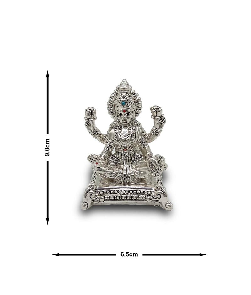MAA SILVER Pure Silver Lakshmi Laxmiji BIS Hallmarked Hollow Idol/Murti Perfect for Gifting Home Office Puja Good Luck Wishes (999 Purity)(40 Grams Silver) - Image 5