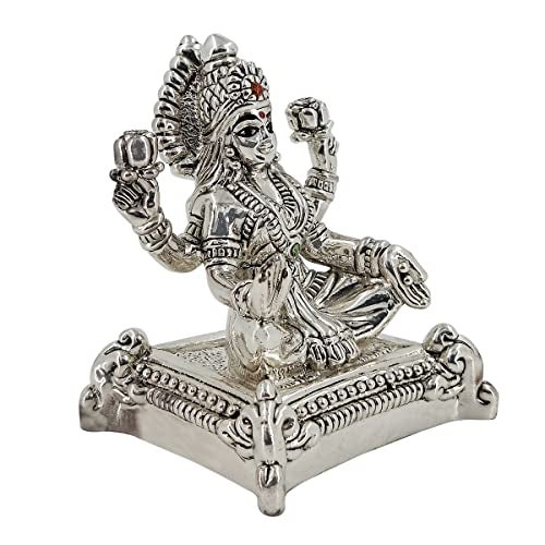 MAA SILVER Pure Silver Lakshmi Laxmiji BIS Hallmarked Hollow Idol/Murti Perfect for Gifting Home Office Puja Good Luck Wishes (999 Purity)(40 Grams Silver) - Image 4