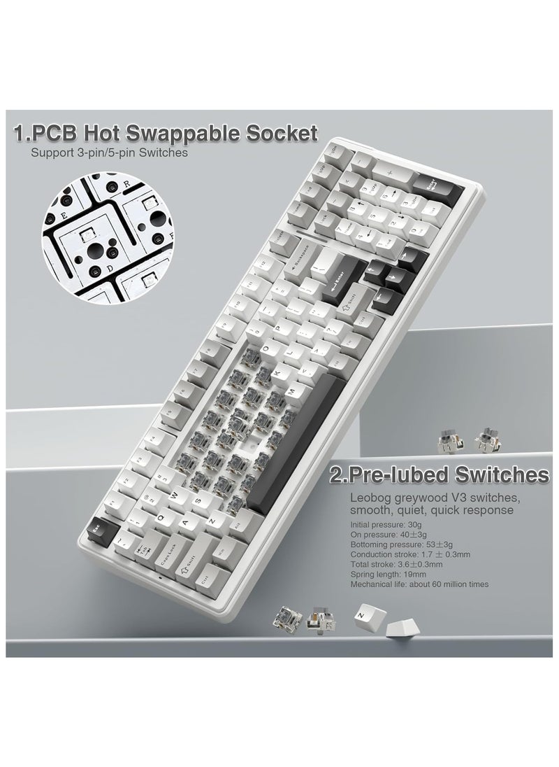 AULA - AULA F99 Wireless Mechanical Keyboard,Tri-Mode BT5.0/2.4GHz/USB-C Hot Swappable Custom Keyboard,Pre-lubed Linear Switches,Gasket Structure,RGB Backlit Gaming Keyboard for PC/Tablet/PS/Xbox (Nimbus Switch V3) - Image 1