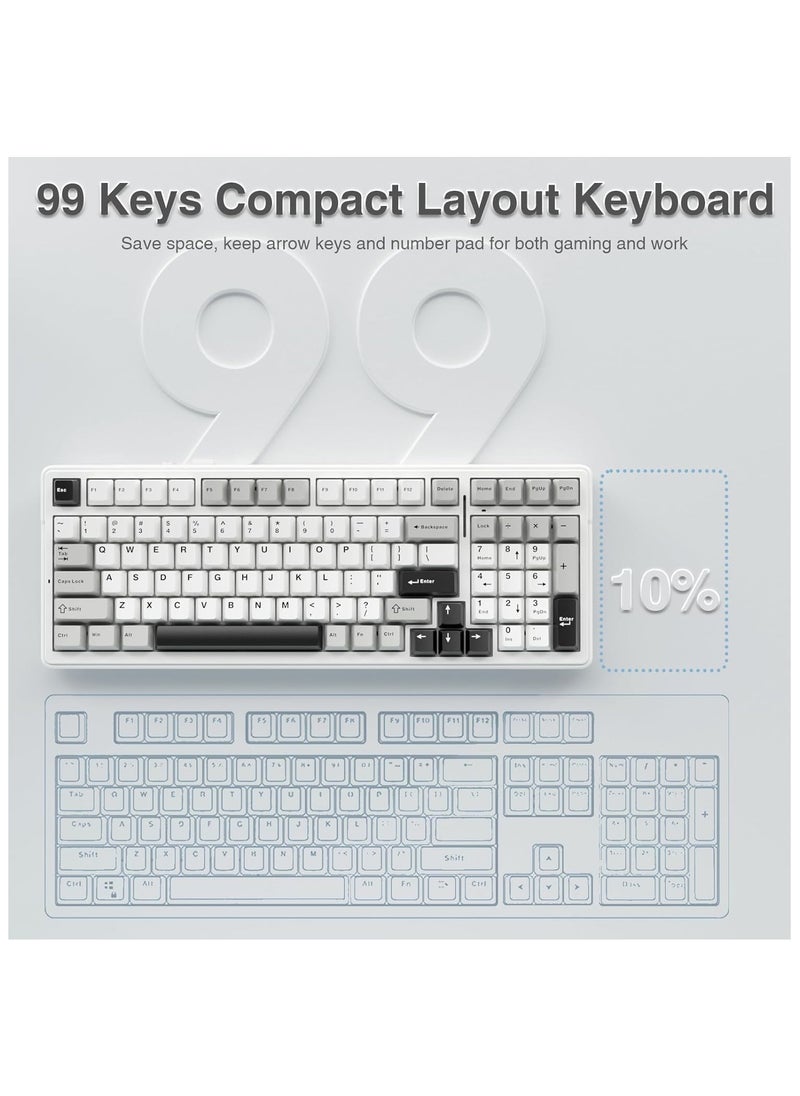 AULA - AULA F99 Wireless Mechanical Keyboard,Tri-Mode BT5.0/2.4GHz/USB-C Hot Swappable Custom Keyboard,Pre-lubed Linear Switches,Gasket Structure,RGB Backlit Gaming Keyboard for PC/Tablet/PS/Xbox (Nimbus Switch V3) - Image 1
