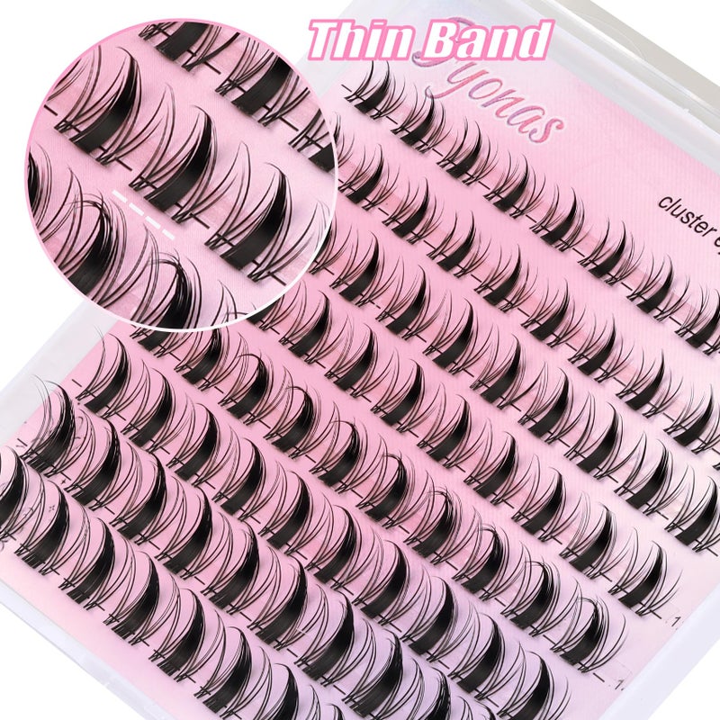 Fyonas Manga Lash Clusters Spiky Eyelash Clusters C Curl Cluster Eyelash Extensions 10-16mm Anime Individual Lashes Wet Look Lashes Clusters with Clear Thin Band (Fairy) - Image 5
