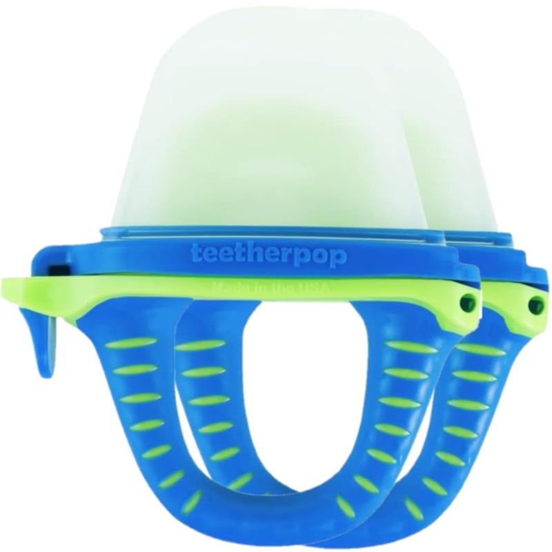 Teetherpop Fillable Freezable Baby Feeder SpillProof Design for Baby Led Weaning Perfect for Breastmilk Storage Smoothies Purees or a Baby Fruit Feeder Baby Feeding Essentials BlueLime