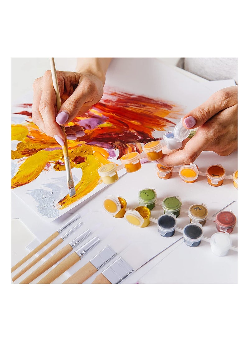 SYOSI Wooden Paint Brush Set 6 Pieces Paintbrushes for Painting Brushes Kit Artist Paintbrushes for Oil Watercolor Canvas Boards Rock Body Face  - Image 5