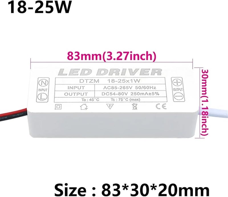 LED Driver Power Supply Unit 18 25W 300MA AC85 265V For LED Lighting Accessories - Image 5