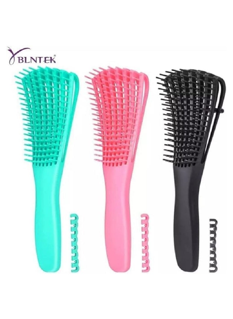 Generic Anti-Static Hair Brush, Anti-Knot Massage Comb Detangling Hair, Pain-Free Hair Straightener Brush for Women Men Kids, Long, Thick, Curly - Multi Color  - Image 2