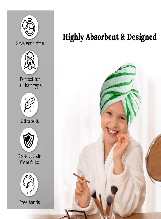 HOUSSE Lined Microfiber Head Towel, Ultra Soft, Absorbent & Hair Wrap -300GSM (Green)_ - Image 4