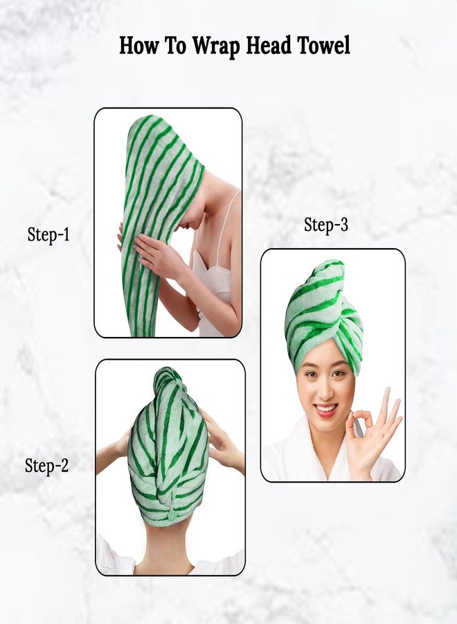 HOUSSE Lined Microfiber Head Towel, Ultra Soft, Absorbent & Hair Wrap -300GSM (Green)_ - Image 3