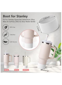 JOSQUEWNN Cup Accessory Kit For Stanley Quencher Including Water Bottle Handle Strap, Silicone Cup Sleeve, Lipstick Holder, Key Chain Charms, Handle Charms, And Straw Topper Accessories For 40oz/30oz  Cup  - Image 4