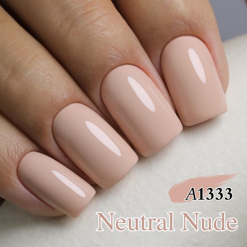 Double Rhythm 15ML Gel Nail Polish Pure Sheer Same Color Same Bottle Soak Off Gel Polish Art Manicure Salon DIY at Home for Women (Nude-A1333) - Image 5