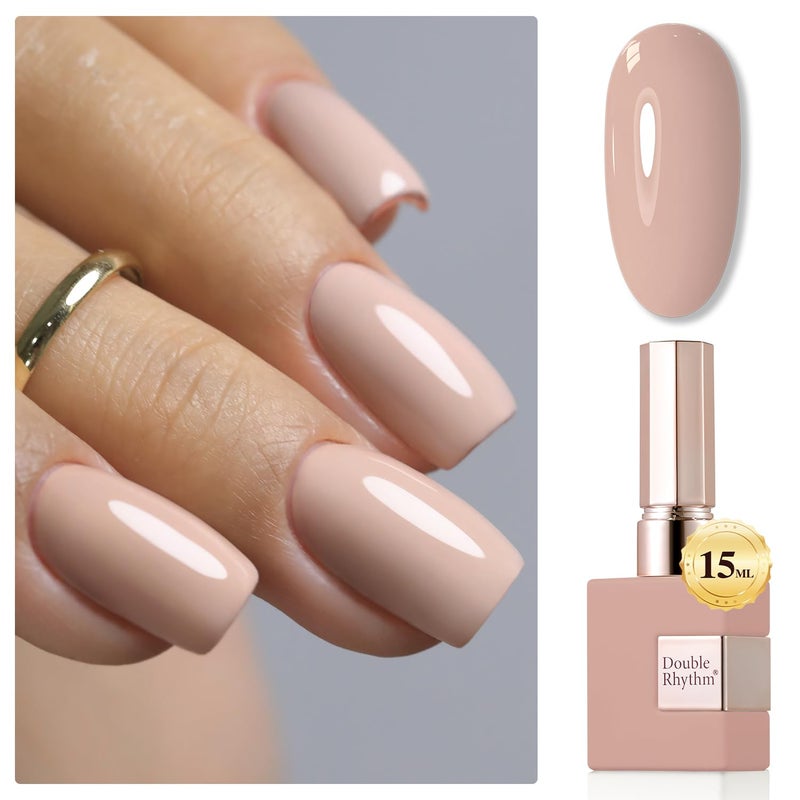 Double Rhythm 15ML Gel Nail Polish Pure Sheer Same Color Same Bottle Soak Off Gel Polish Art Manicure Salon DIY at Home for Women (Nude-A1333) - Image 1