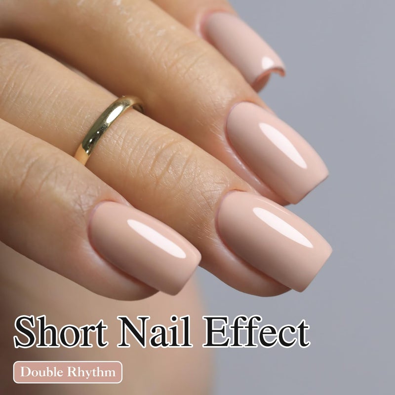 Double Rhythm 15ML Gel Nail Polish Pure Sheer Same Color Same Bottle Soak Off Gel Polish Art Manicure Salon DIY at Home for Women (Nude-A1333) - Image 2