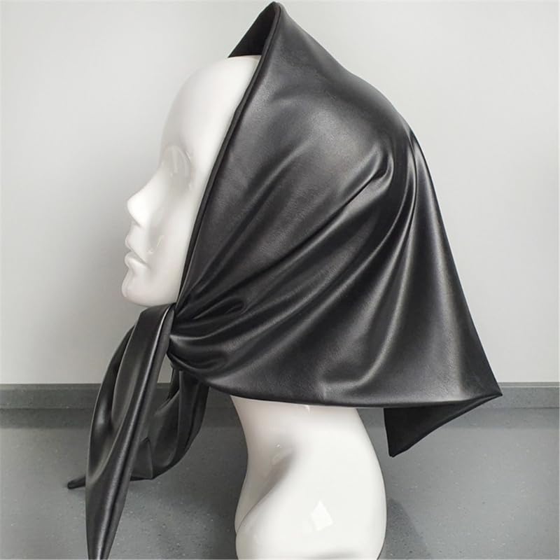 VOCUE Womens Warm Long Shawl Winter Wraps Large Scarves Faux Leather Triangle Scarf Bandana Head Kerchief - Image 2
