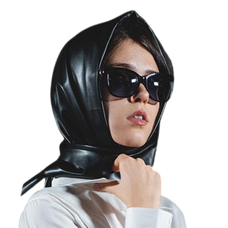 VOCUE Womens Warm Long Shawl Winter Wraps Large Scarves Faux Leather Triangle Scarf Bandana Head Kerchief - Image 4
