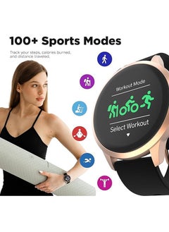 iTouch New Sport 4 Series Smartwatch Rosegold Case Black Silicone Strap  - Image 4
