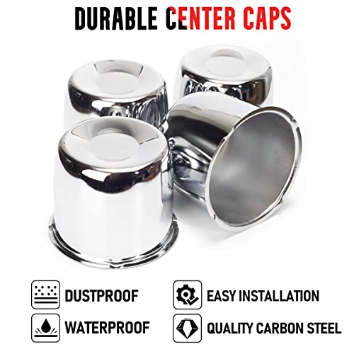 RTRHINOTUNING 4.25 in Trailer Wheel Center Caps Push Through Center Caps for Truck RV Rims 4.25" Center Bore Closed-End Hub Caps 3.72" Height - Image 4