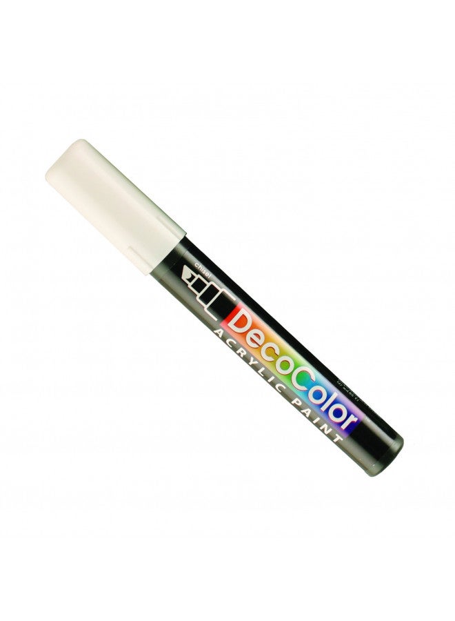 UCHIDA 315-C-0 Marvy Deco Color Chisel Tip Acrylic Paint Marker, White - Image 1