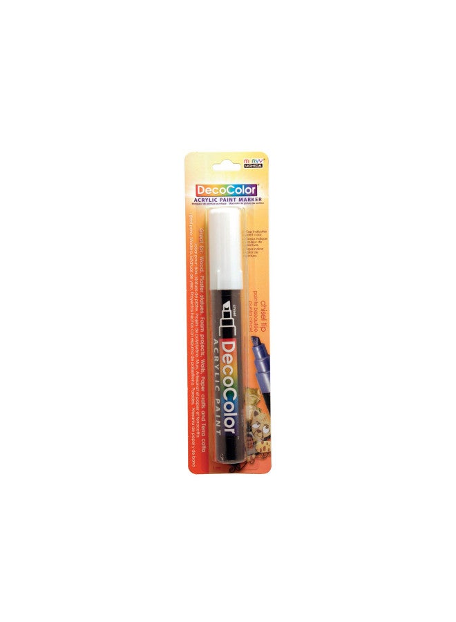 UCHIDA 315-C-0 Marvy Deco Color Chisel Tip Acrylic Paint Marker, White - Image 2