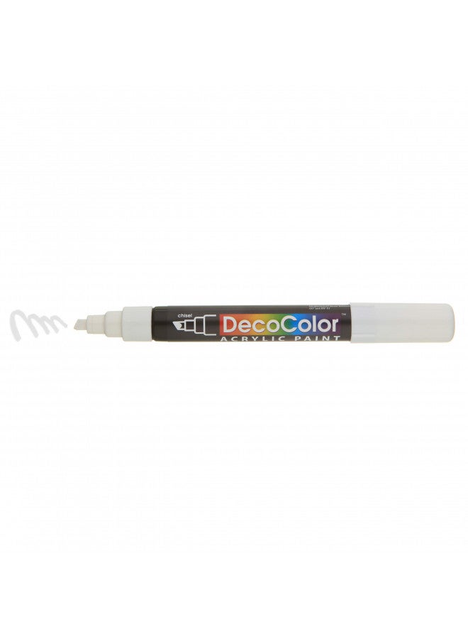 UCHIDA 315-C-0 Marvy Deco Color Chisel Tip Acrylic Paint Marker, White - Image 3