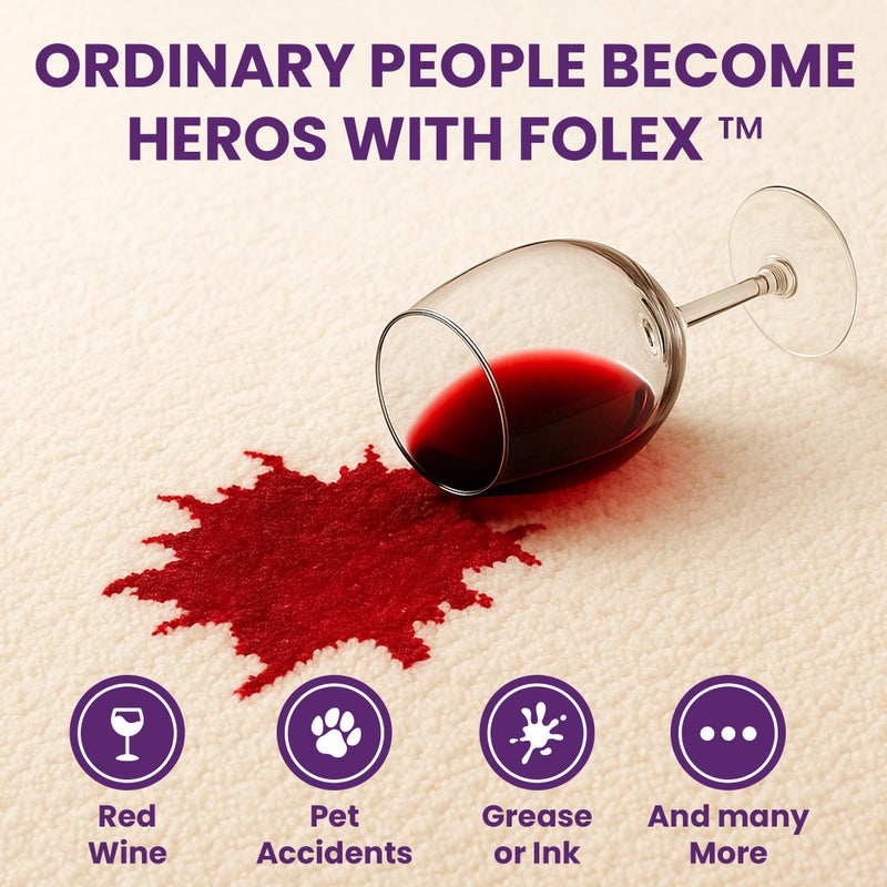 FOLEX Instant Carpet Spot Remover 128 oz - Powerful Stain Remover for Carpets, Upholstery & Rugs - Eliminates Pet Stains, Grease, Red Wine, Food, Makeup & More - With Reusable Cleaning Cloth - 1 Pack - Image 5
