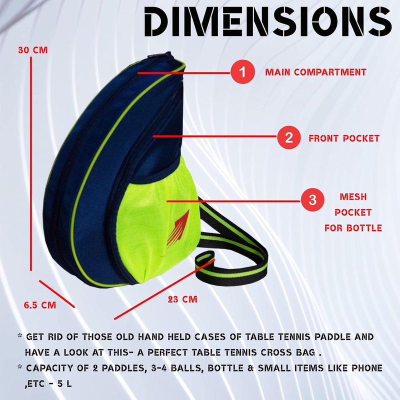 WHACKK Twirl | Unisex Table Tennis Equipment Bag | Tennis Case | Racket Case | TT Bag Cover |Ping Pong Paddle Case|Case Bag Double-Sided |Professional |Bat Protector Pouch |Travel (Navy) - Image 2