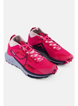 Nike Women React Pegasus Trail 4 GTX Lace Up Running Shoes, Dark Pink  - Image 1