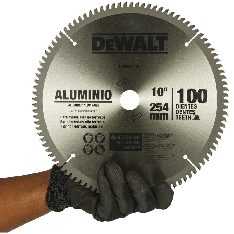 DEWALT DW03220 10" 100T Circular Saw Blade for cutting Aluminium - Image 5