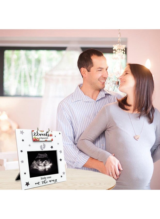 AHANDMAKER Sonogram Picture Frame, Ultrasound Picture Frame with Baby Countdown Weeks Sonogram Pregnancy Milestone Gifts for pecting Parents First Time Moms, Fruit Pattern Pregnancy Announcement - Image 4