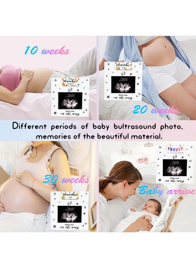 AHANDMAKER Sonogram Picture Frame, Ultrasound Picture Frame with Baby Countdown Weeks Sonogram Pregnancy Milestone Gifts for pecting Parents First Time Moms, Fruit Pattern Pregnancy Announcement - Image 3