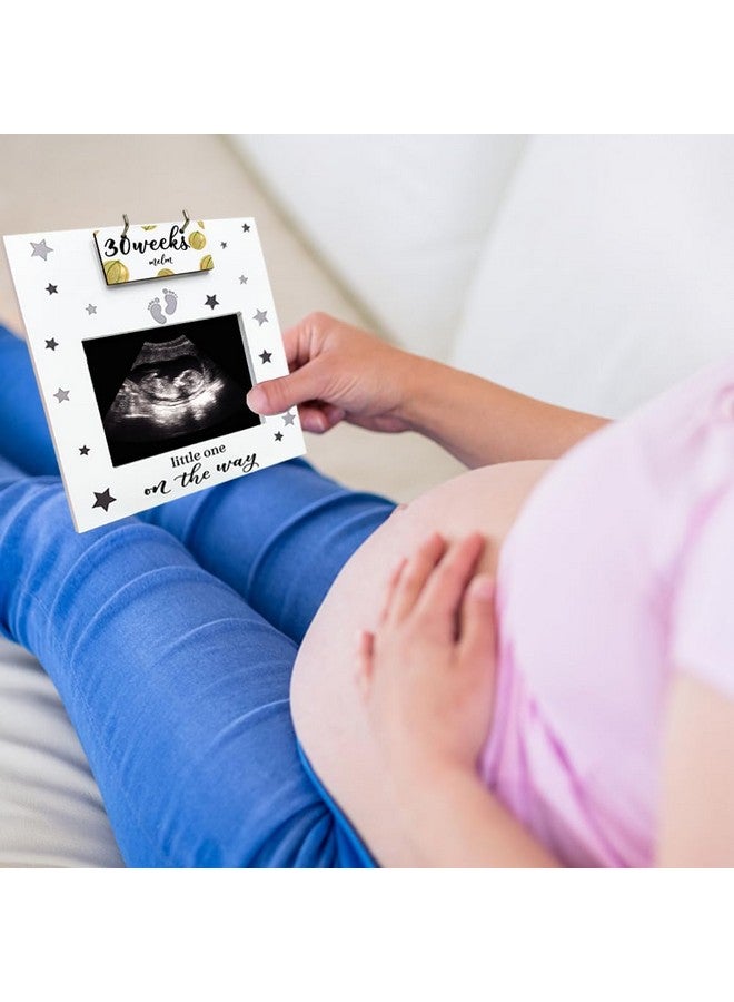 AHANDMAKER Sonogram Picture Frame, Ultrasound Picture Frame with Baby Countdown Weeks Sonogram Pregnancy Milestone Gifts for pecting Parents First Time Moms, Fruit Pattern Pregnancy Announcement - Image 5