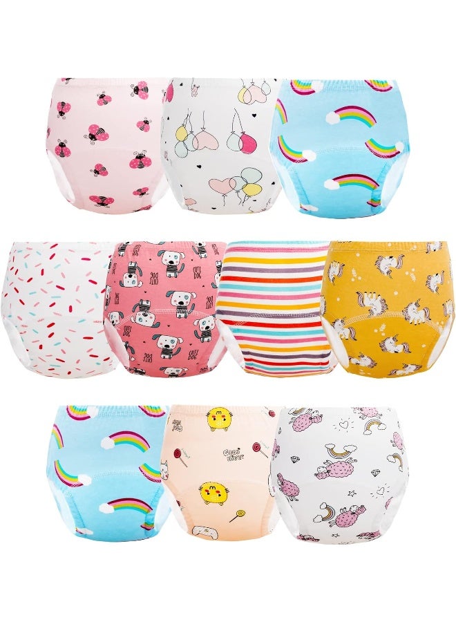 JackLoveBriefs JackLoveBriefs Potty Training Pants for Girls, Toddler Learning Designs Training Underwear (10 Packs, Red, 4-6T, L)  - Image 1