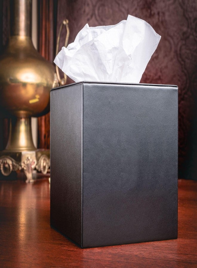 داكاسو غطاء علبة مناديل من الجلد الأسود الكلاسيكي من داكاسو - ديكور فاخر للمكاتب وإكسسوار مكتبي لحماية سطح المكتب - Image 4