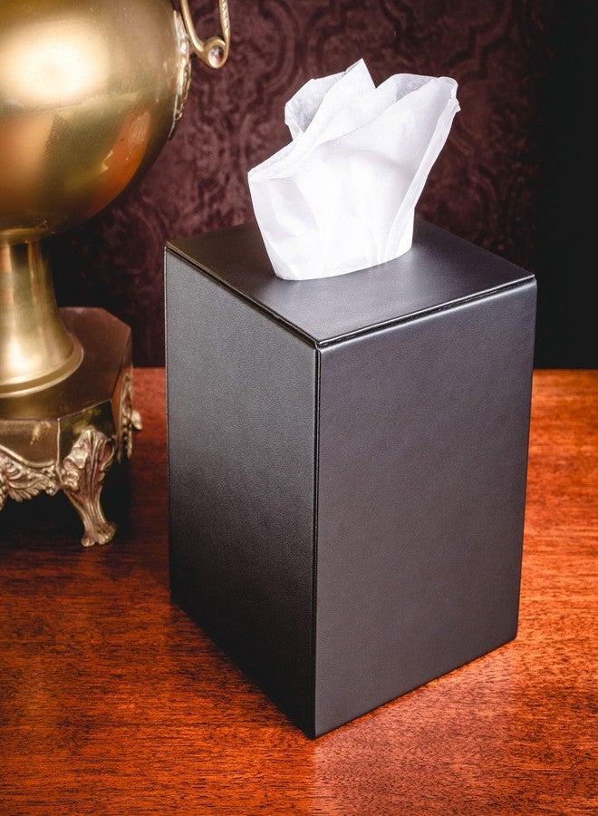 داكاسو غطاء علبة مناديل من الجلد الأسود الكلاسيكي من داكاسو - ديكور فاخر للمكاتب وإكسسوار مكتبي لحماية سطح المكتب - Image 2