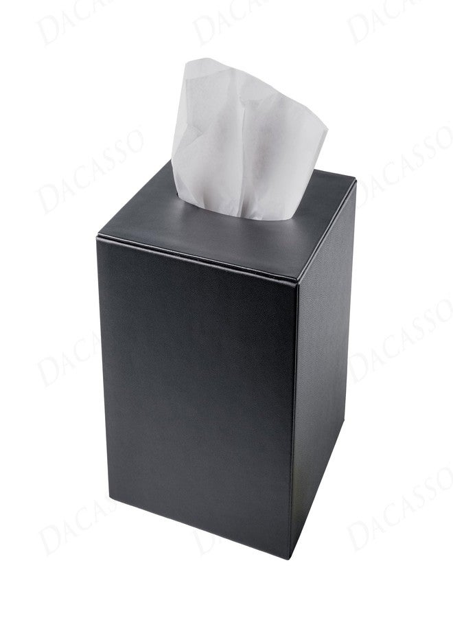 داكاسو غطاء علبة مناديل من الجلد الأسود الكلاسيكي من داكاسو - ديكور فاخر للمكاتب وإكسسوار مكتبي لحماية سطح المكتب - Image 1