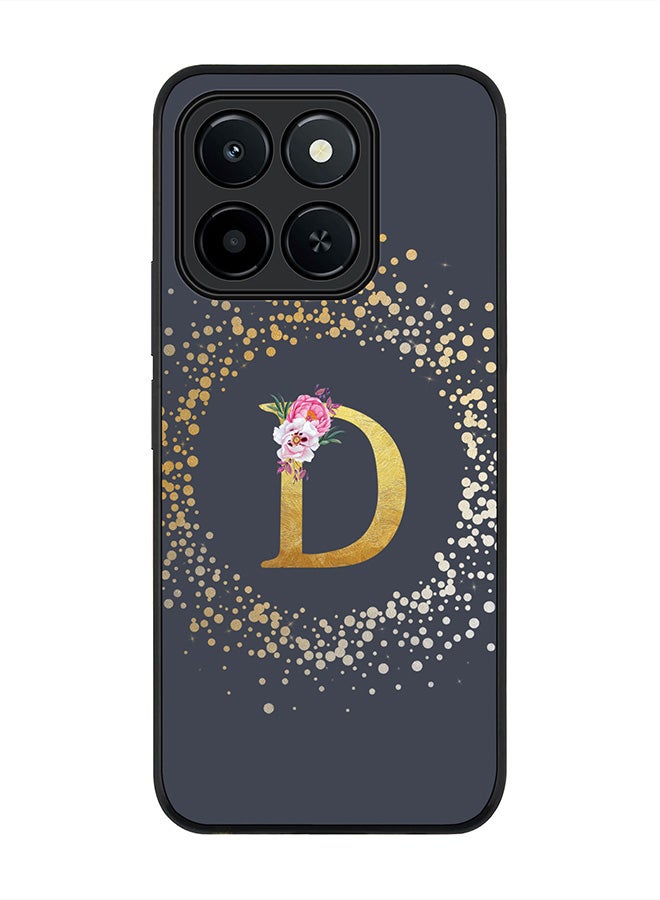 Stylizedd For Honor X6c Case,Slim fit Camera Protection, Shockproof Thin Phone cover  - Custom Monogram Floral - D  (Grey )